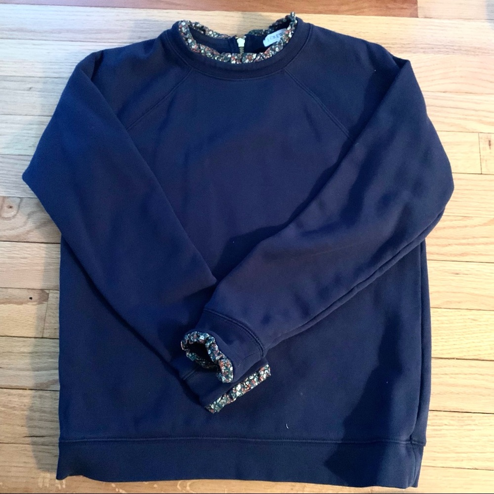 J. Crew Factory Floral Ruffle Collar Sweatshirt. Size Small. Excellent condition